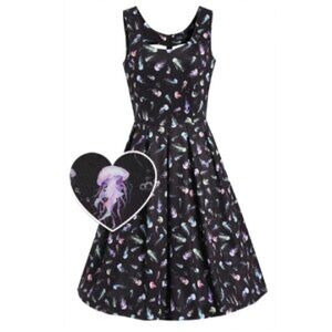 Amanda Black Jellyfish Print Swing Dress